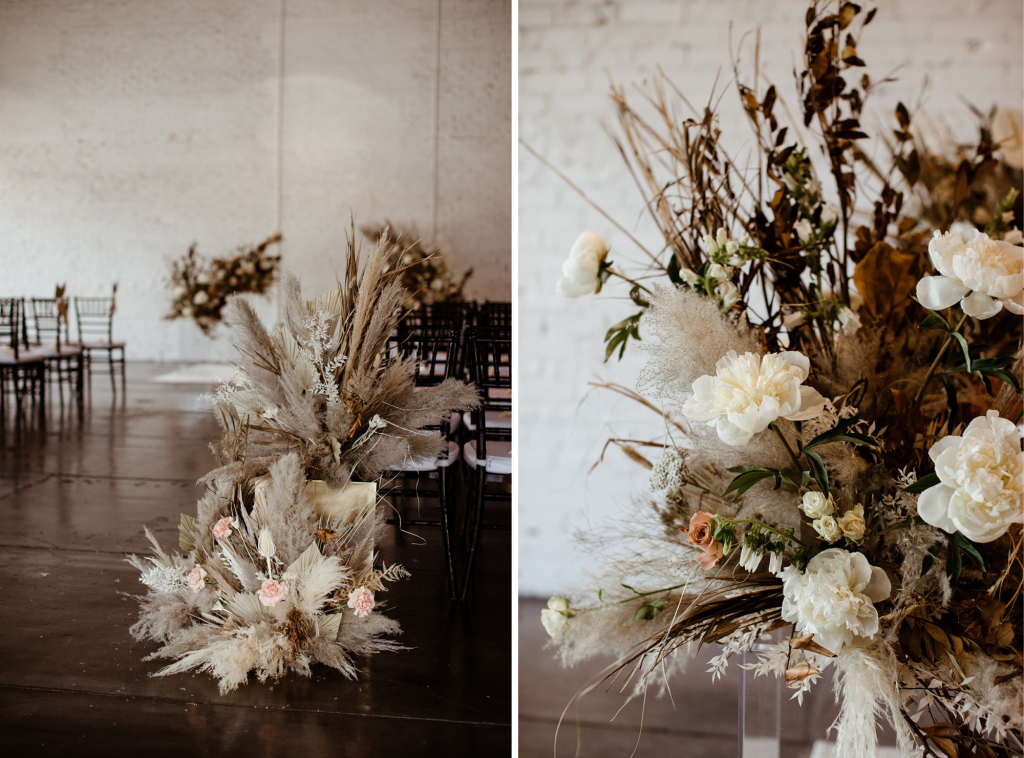 dried florals for wedding ceremony